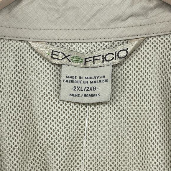 EXOFFICIO Shirt Mens 2XL Syros Short Sleeve Button Down Fishing Beige NEW - Picture 5 of 16